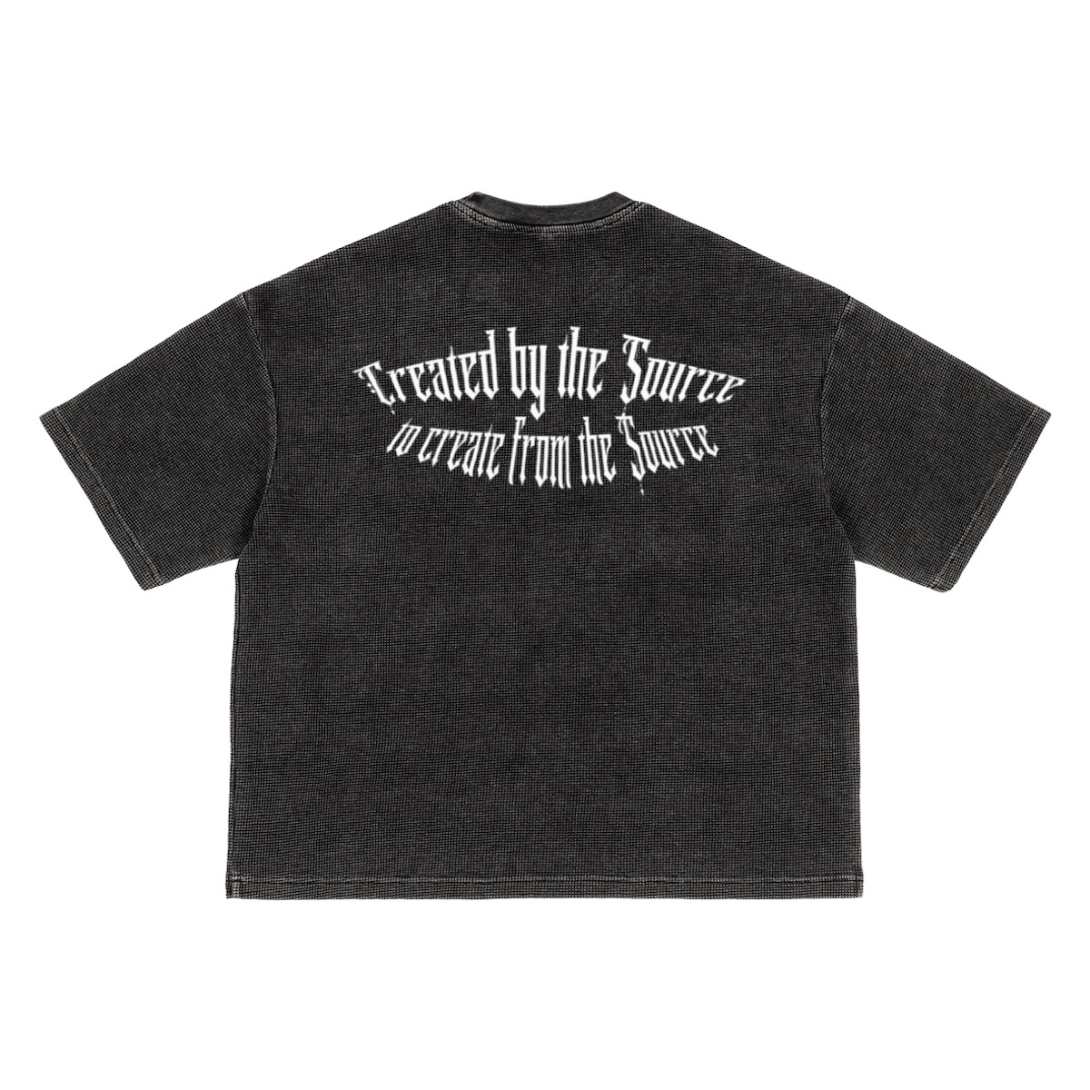 3 Loves Waffle-Texture Washed Cropped Boxy T-Shirt(250GSM)