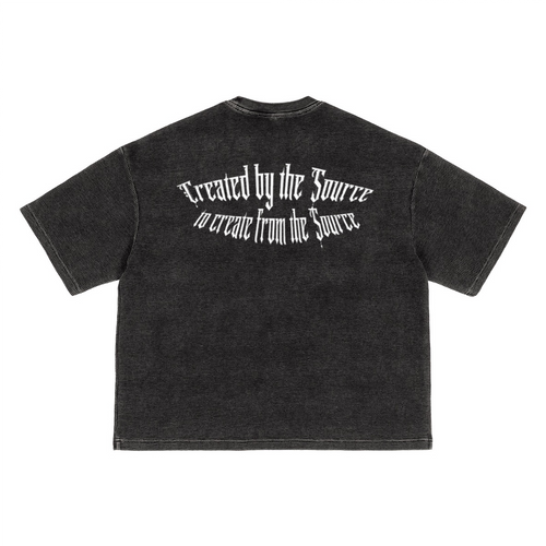 3 Loves Waffle-Texture Washed Cropped Boxy T-Shirt(250GSM)